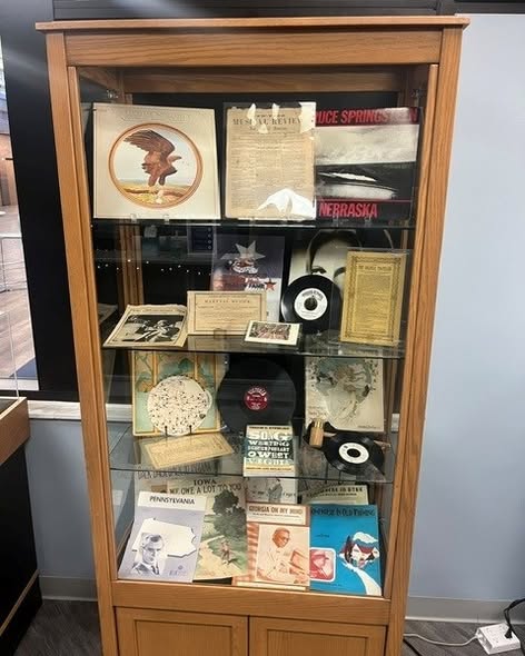 music related artifacts in a case