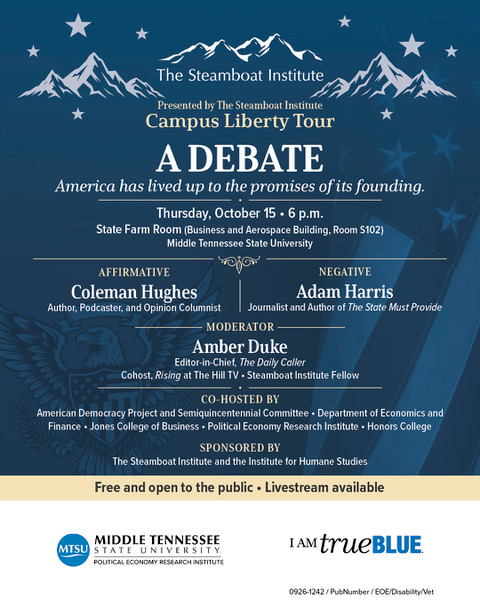 Has America lived up to the promise of its founding? The Steamboat Institute and the Political Economy Research Institute present a compelling Camus Liberty Debate.